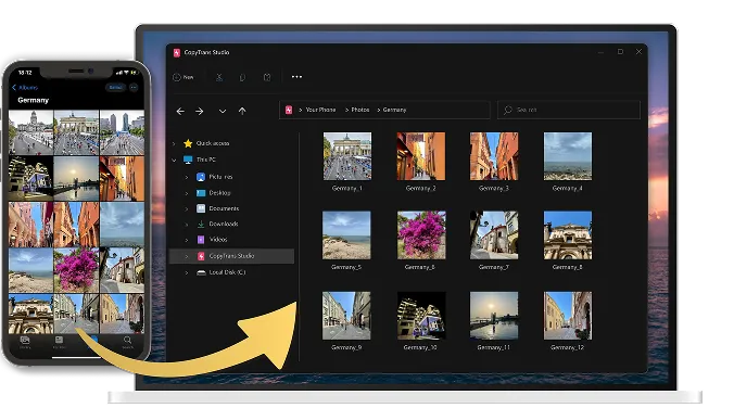 copy iphone photo to pc