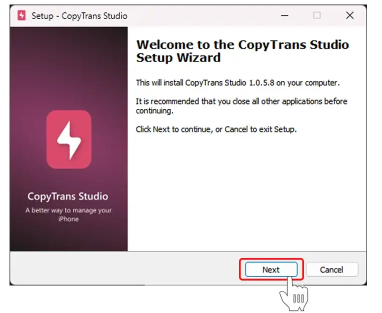 CopyTrans Studio のインストール