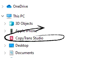 This PC and CopyTrans Studio