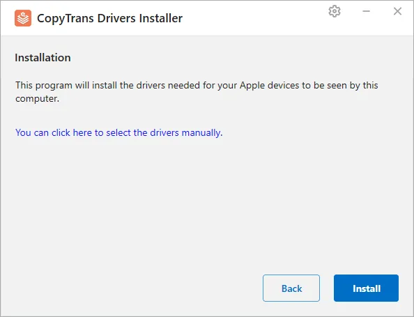 Install CopyTrans Drivers Installer