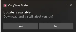 Automatic update popup