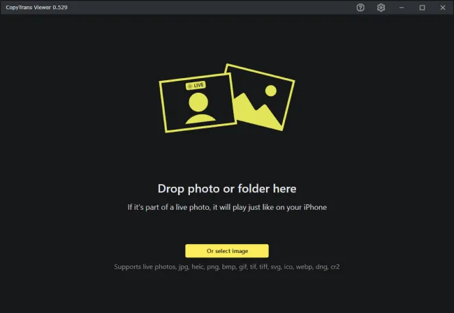 Drop photos and videos to CopyTrans Viewer