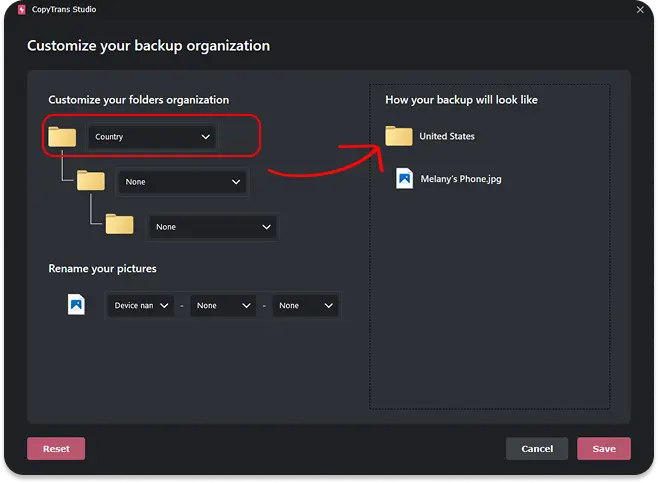 Organize in 1 folder only