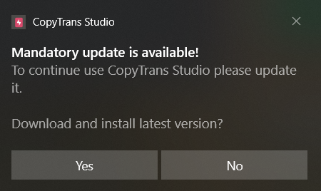 Update CopyTrans Studio to the newest version