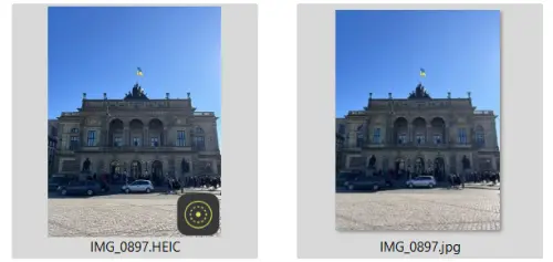 HEIC format vs JPEG format