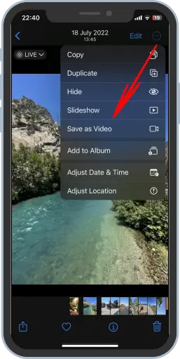 Save as video on your iPhone