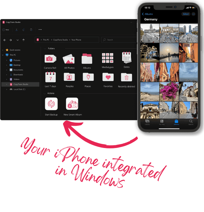 CopyTrans Studio integrates iPhone photo gallery in Windows