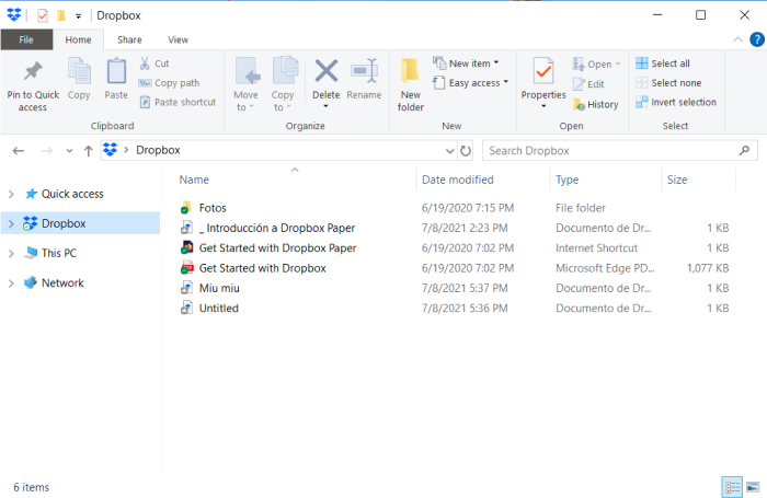Dropbox automatic folder