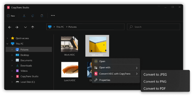 Convert HEIC to JPG, PDF or PNG