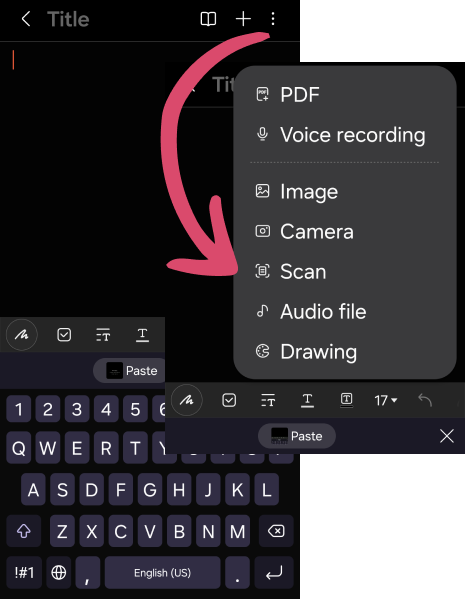 Change HEIF to JPEG in the Samsung Notes app