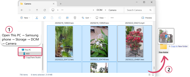Transfer Samsung photos to PC