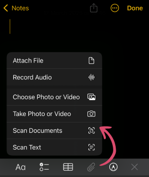 Scan a document on iPhone in PDF