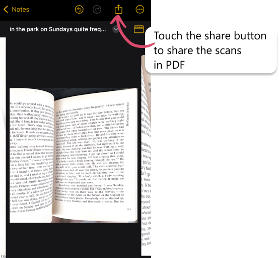 Share an iPhone note in PDF