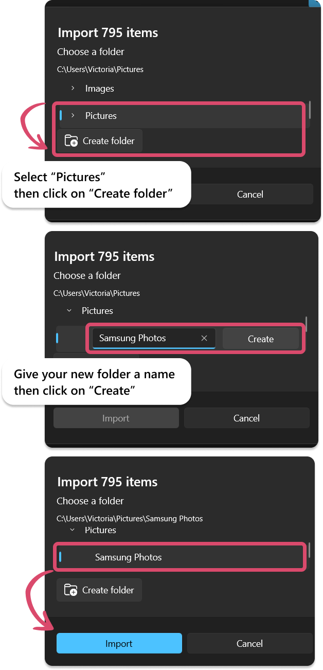 How to import Samsung photo library to PC?