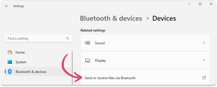 Send a file to Windows via Bluetooth