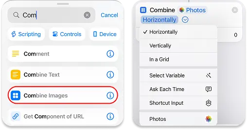 How to combine photos