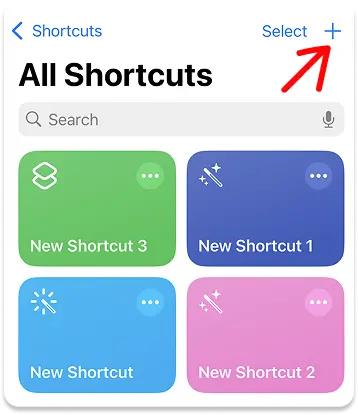 New shortcut create