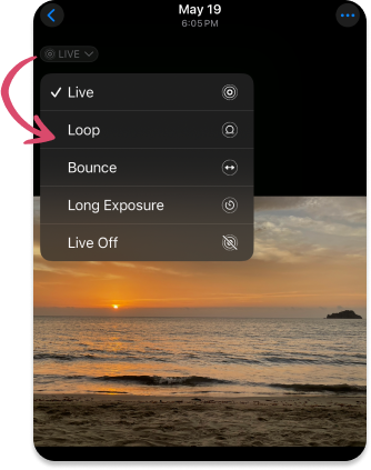 Change Live Photo to Loop on iOS 18