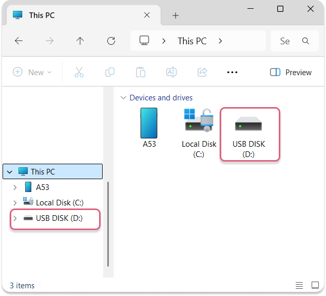 Where is my USB drive on Windows 11
