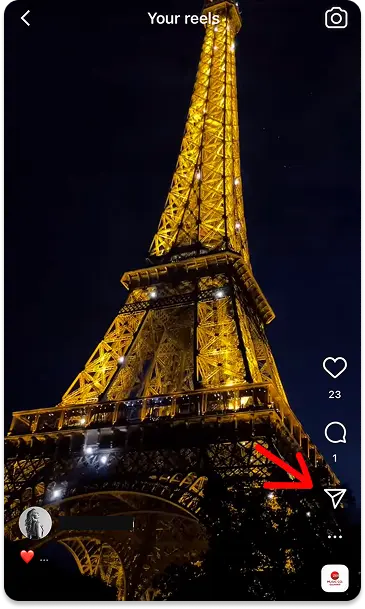 Share icon in Instagram