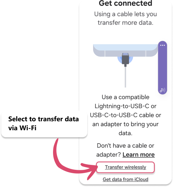 Transfer photos wirelessly from iPhone to Samsung