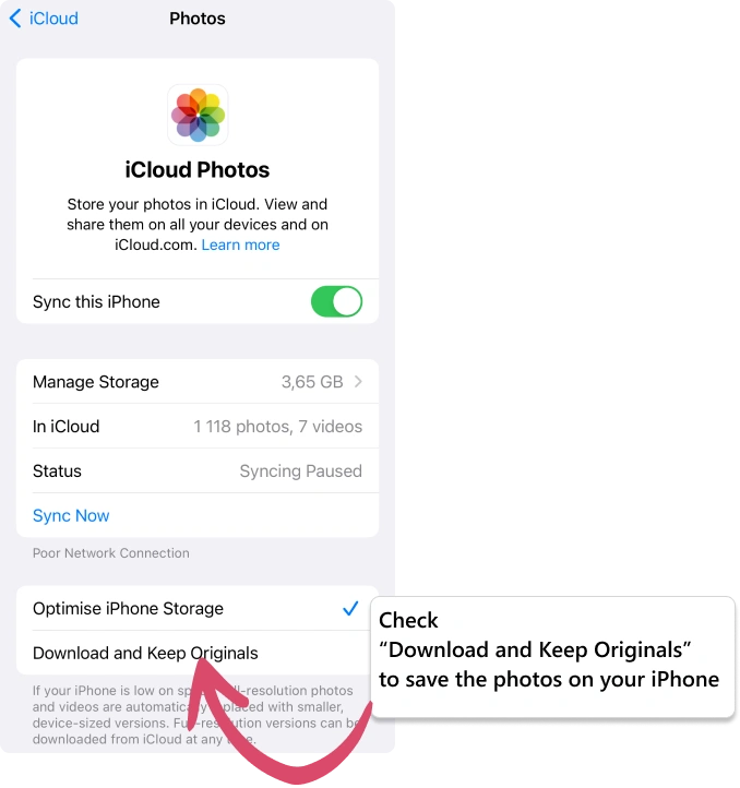 How to download iCloud Photos to iPhone